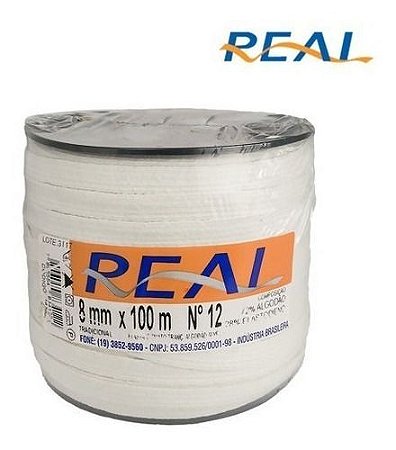 Elástico Real Textil Chato Macio para confecção e uso em geral- 8mm / 1 metro