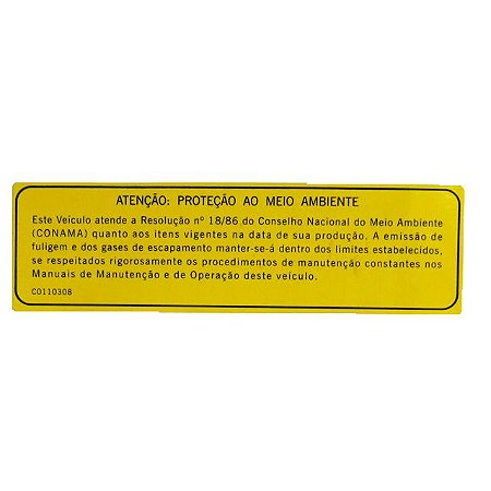 C0110308 - ETIQUETA CONAMA - PROTEÇÃO AO MEIO AMBIENTE