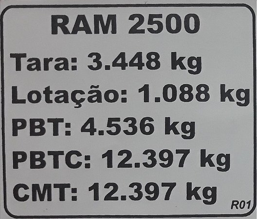 722727381 - Etiqueta Ram 2500 - Peso e Capacidade Nova (R01)