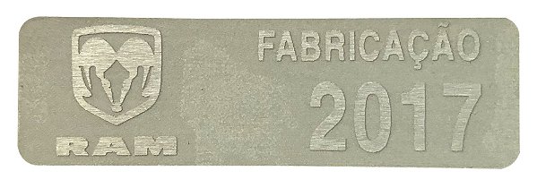 B09688738 - PLAQUETA METÁLICA / ALUMINIO ANO DE FABRICAÇÃO DODGE - 2017