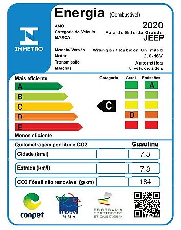 1352334452 - WRANGLER RUBICON UNLIMITED 2.0 GAS.AT8 - 2020