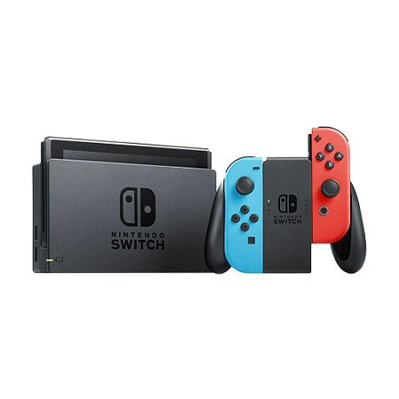 Console Nintendo Switch Neon Blue 32GB V2 com 5 jogos Digitais