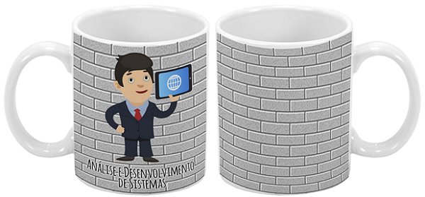 Caneca Profissão 300 ml Analise e Desenvolvimento de Sistemas - 1 unidade