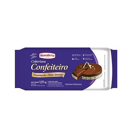 COBERTURA CONFEITEIRO SABOR CHOCOLATE MEIO AMARGO MAVALÉRIO - 1,01kg