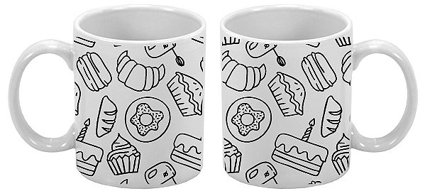 Caneca Para Colorir 300ml Delicias - 1 unidade