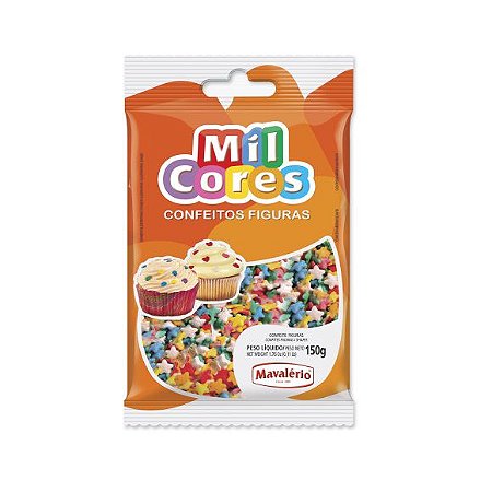 Confeito Figura Estrelinhas Mil Cores - 150gr