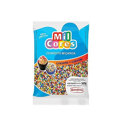 Confeito Miçanga Colorida Nº 0 Mil Cores - 500gr