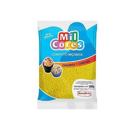 Confeito Miçanga Amarela Nº 0 Mil Cores - 500gr