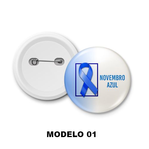 Boton de Campanha Novembro Azul - 15 Unidades