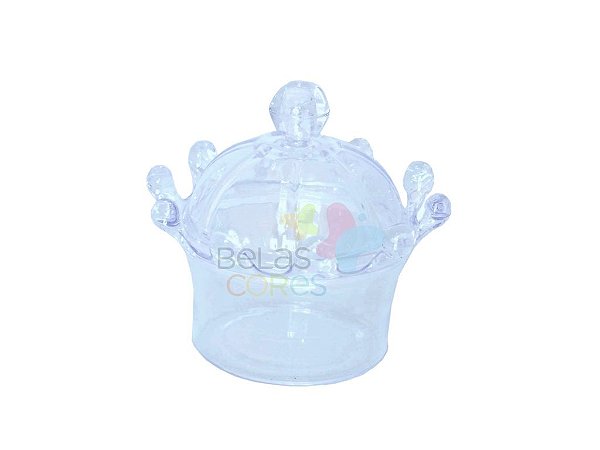 Coroa Acrílica para Lembrancinha - Cor Cristal/Transparente - Kit c/ 10 unidades