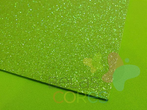 Folha de EVA 40x60cm - Glitter Neon Verde - 5 unidades