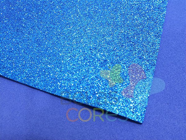 Folha de EVA 40x60cm - Glitter Azul Escuro - 5 unidades