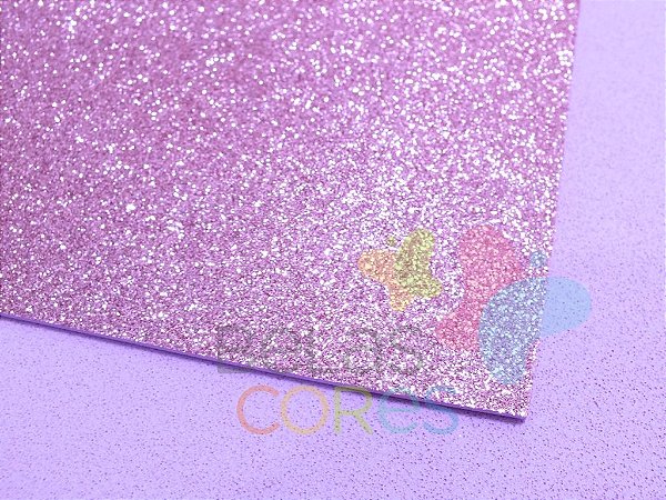 Folha de EVA 40x60cm - Glitter Lilás - 5 unidades