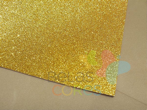 Folha De Eva 40x60cm Glitter Ouro 5 Unidades Empório Das Lembrancinhas Belas Cores 0381