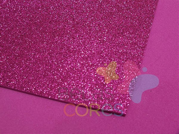 Folha de EVA 40x60cm - Glitter Pink - 5 unidades