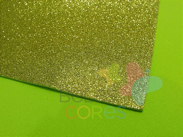 Folha de EVA 40x60cm - Glitter Verde Claro - 5 unidades