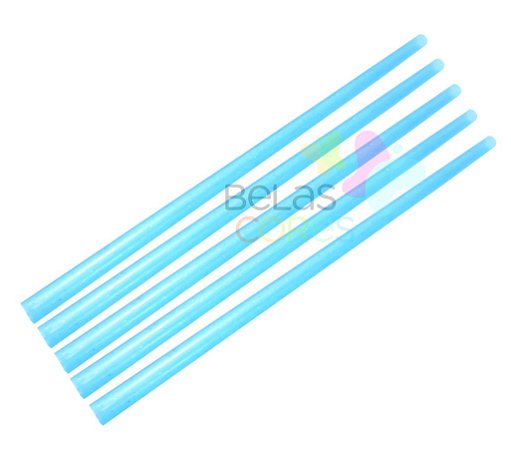 Canudo Azul Glitter - 50 unidades