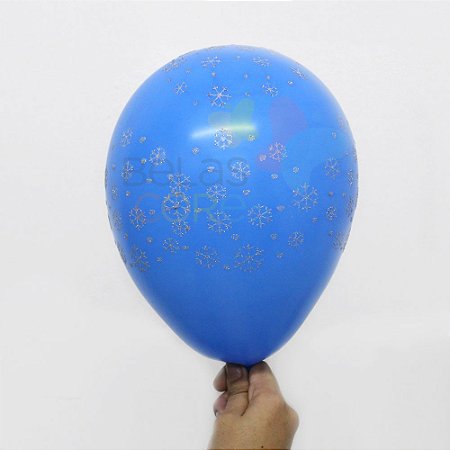 Balão/Bexiga Azul Celeste Floco de Neve Nº 11 - 12 unidades