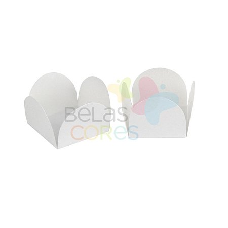 Forminha para Docinho Caixeta Branca Brilhosa - Kit 25 unidades