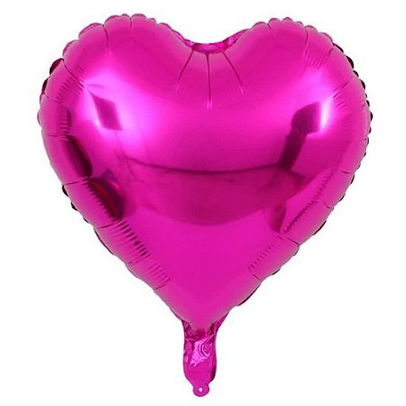 Balão de Coração Metalizado 40cm cor Pink - Empório das Lembrancinhas /  Belas Cores