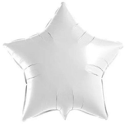 Balão de Estrela Metalizado 40cm cor Branco