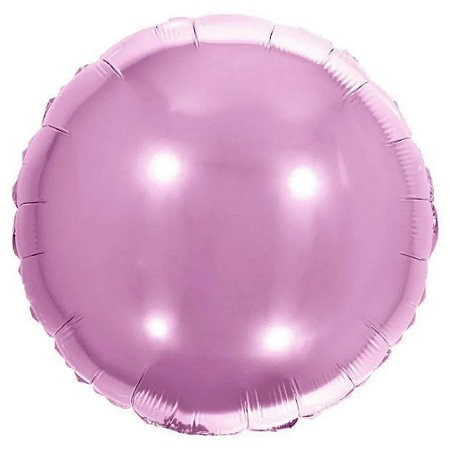 Balão Redondo Metalizado 40cm cor Rosa Claro