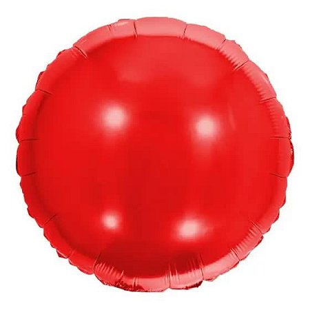Balão Redondo Metalizado 40cm cor Vermelho