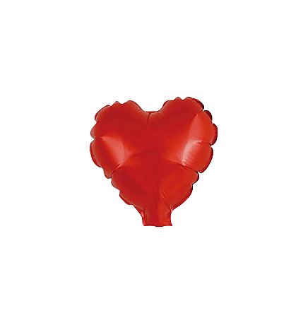 Mini Balão de Coração Metalizado 10cm cor Vermelho