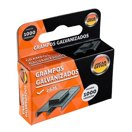 Grampo Galvanizado 26/6 Jocar Office - 1000 Grampos