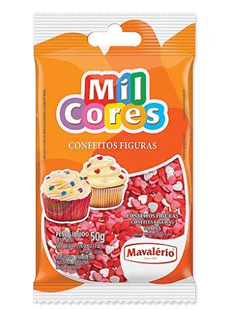 Confeito Coração Mil Cores 50gr