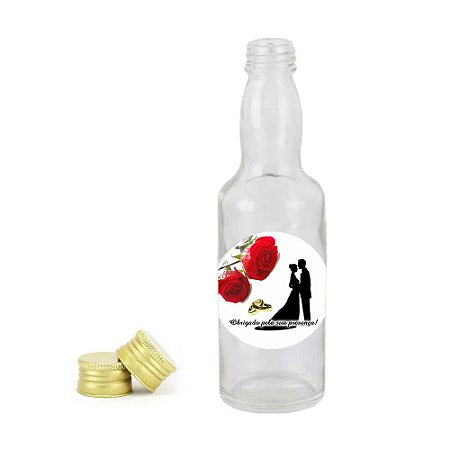 Garrafinhas de Vidro 50ml Lembrancinha de Casamento Modelo 2