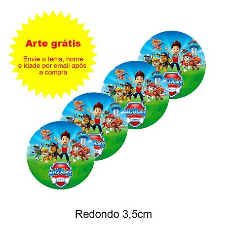 Adesivo Personalizado para Lembrancinha Redondo 3,5cm