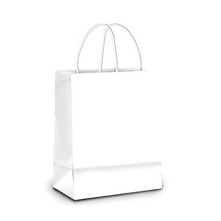 Sacola de Papel Cor Branco Tamanho P 18x22x10cm - 10 Unidades