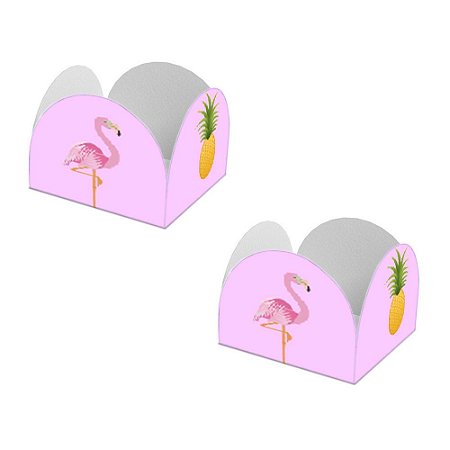 20 Forminhas de Doces Caixeta Flamingo Abacaxi