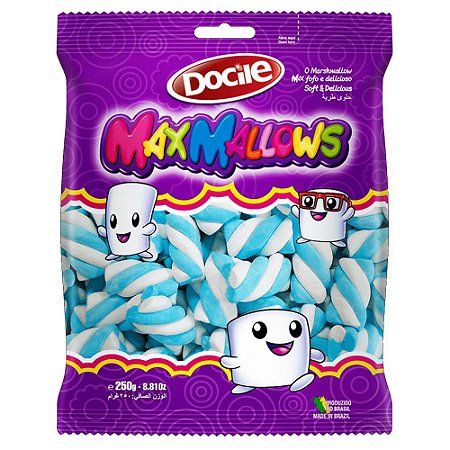 Maxmallows Marshmallow Twist Azul e Branco Docile 250g