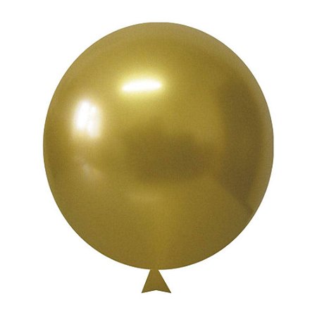 Balão / Bexiga Metalizado Alumínio Dourado N°09 - 25 Unidades