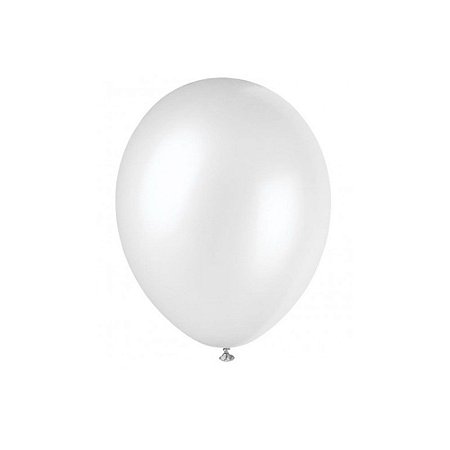 Balão Bexiga Lisa Branco 6,5" 15cm - 20 Unidades