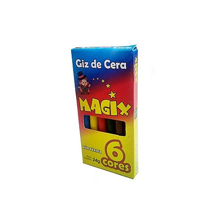 Giz de Cera Fino Magix - 1 Caixinha com 6 Cores