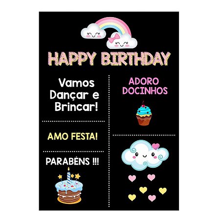 Chalk Board Chuva de Amor Menina 31x44cm - 1 Unidade