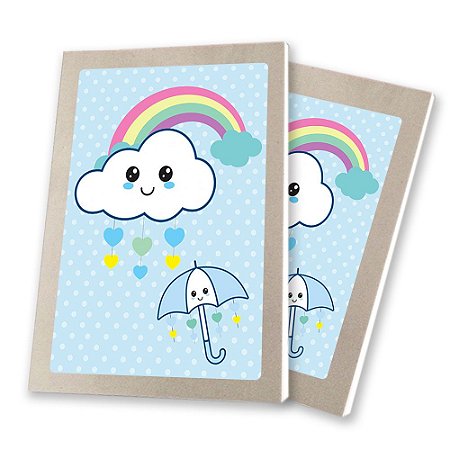 5 Bloquinhos de Papel 25 Folhas Chuva de Amor Menino 10,5x7,5cm