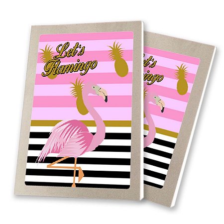 5 Bloquinhos de Papel 25 Folhas Flamingo Abacaxi 10,5x7,5cm