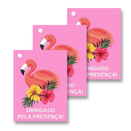 30 Tags Flamingo Abacaxi 4x3cm