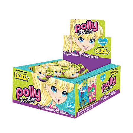 Chiclete Polly Pocket Buzzy Hortelã 400g - Caixa com 100 unidades