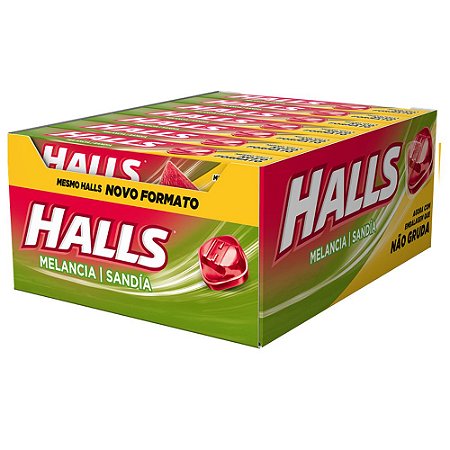 Bala Halls Melancia 588g - Caixa com 21 Unidades