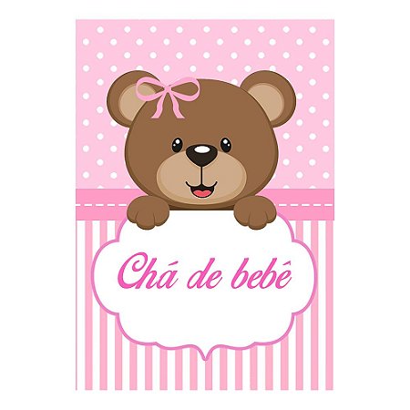 Poster Chá de Bebê Rosa 30x43 - 1 Unidade