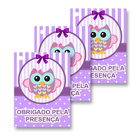 30 Tags Chá de Bebê Lilás 4x3cm