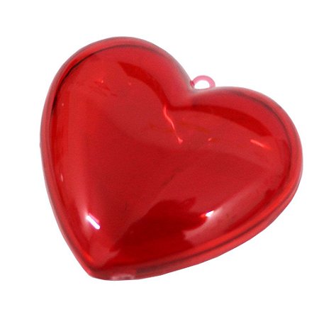 Coração Acrílico Vermelho 10x9 - 3 Unidades