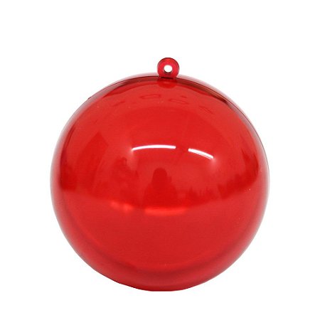 Bola ou Esfera Acrílica Vermelha 6,5cm - 10 unidades