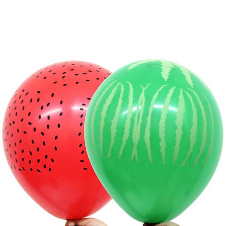 Balão Bexiga Melancia Sortido Nº 11 28cm - 25 Unidades