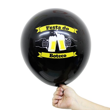 Balão Bexiga Festa Boteco Preto Nº 11 28cm - 25 Unidades